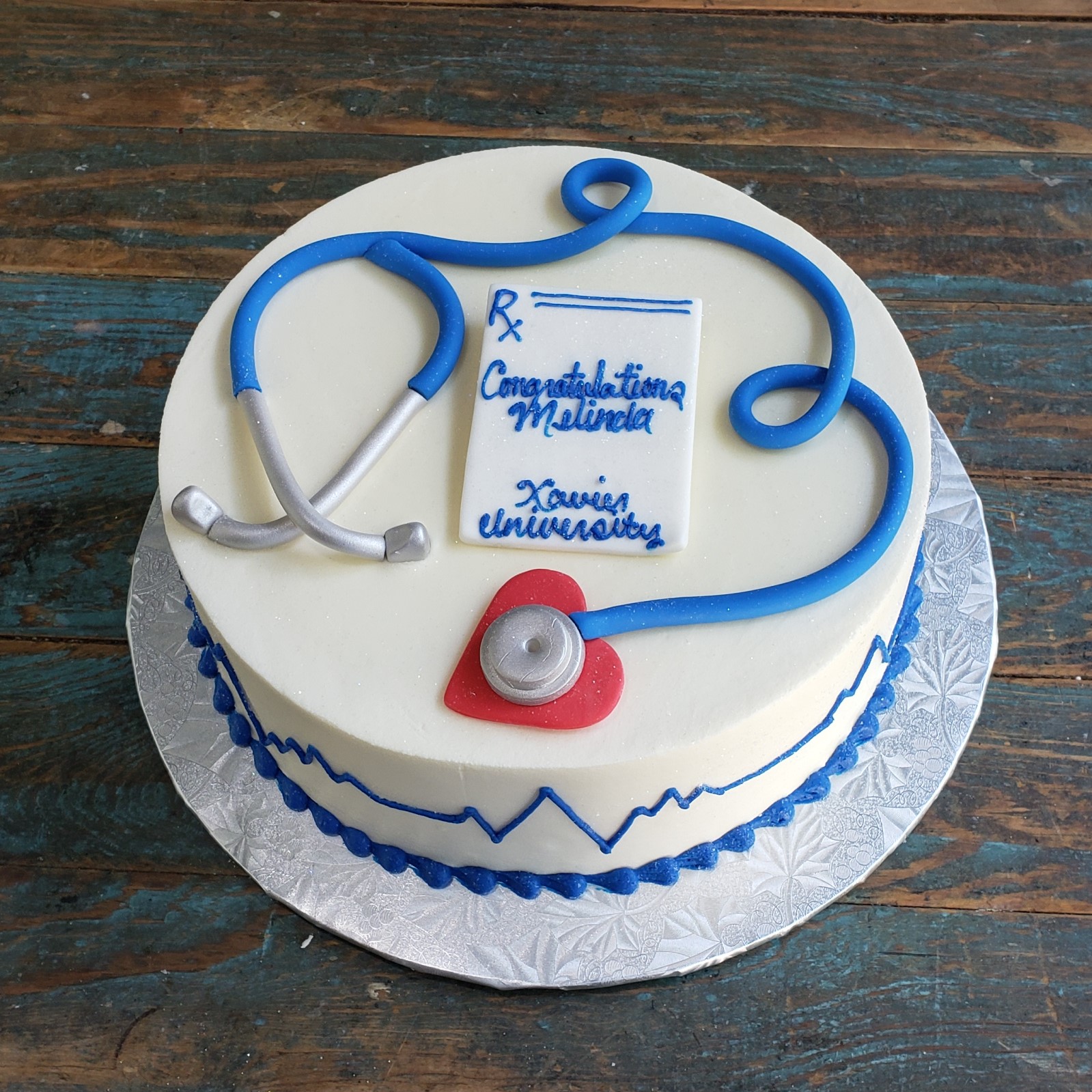 Fondant Doctor's Coat and Stethoscope Cake